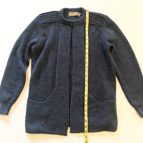 Peruvian Link Alpaca Collection Ebel Open Front Blue Sweater Womens One Size - Picture 6 of 8